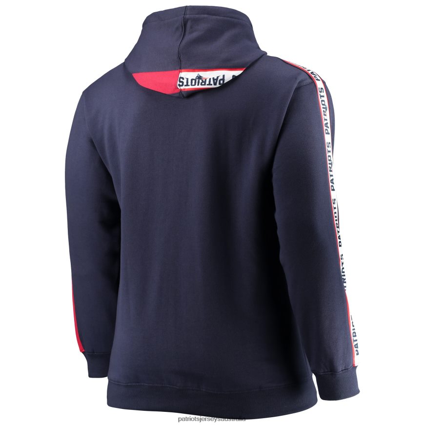 Men Fanatics Branded Navy Big & Tall Full-Zip Hoodie ZZ06V2740 Patriots Jersey Clothing