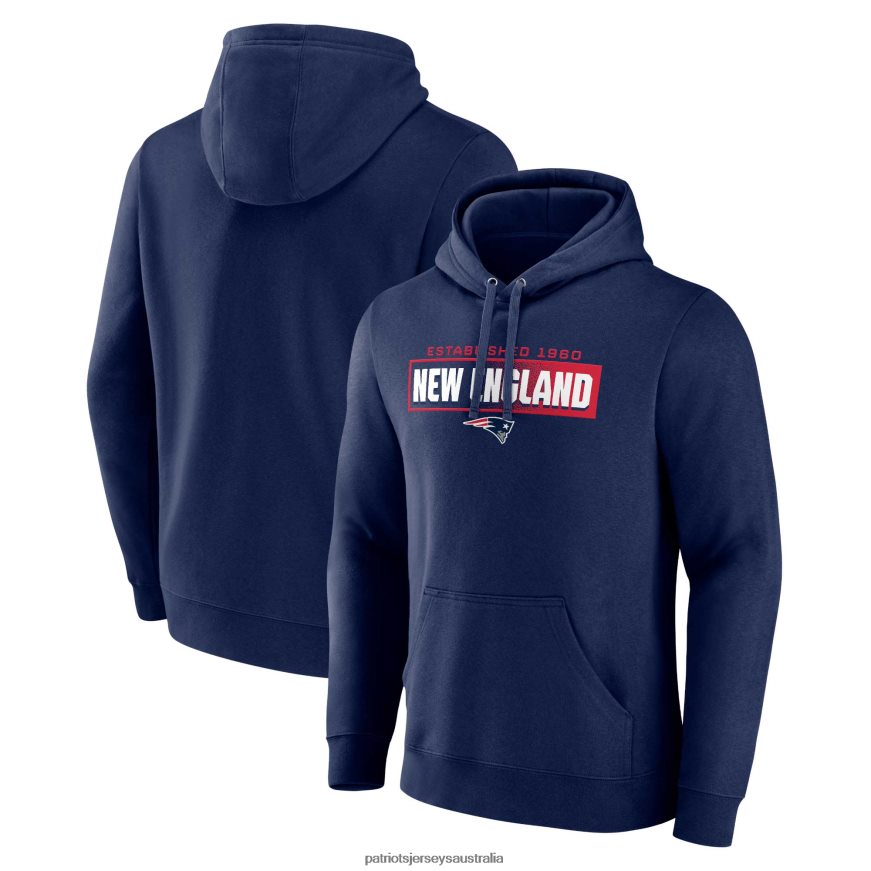 Men Fanatics Branded Navy Down The Field Pullover Hoodie ZZ06V2573 Patriots Jersey Clothing