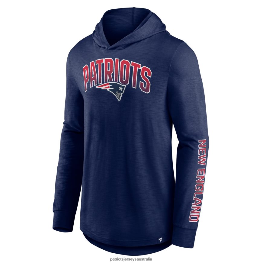 Men Fanatics Branded Navy Front Runner Long Sleeve Hooded T-Shirt ZZ06V2795 Patriots Jersey Clothing