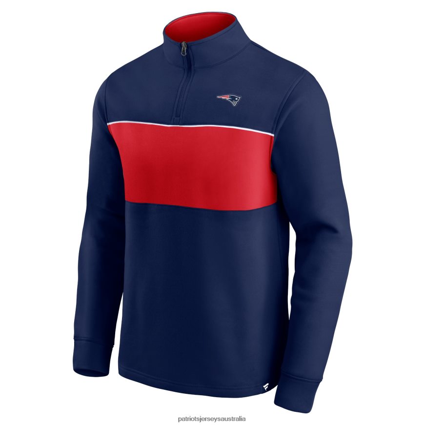 Men Fanatics Branded Navy/Red Block Party Quarter-Zip Jacket ZZ06V2801 Patriots Jersey Clothing