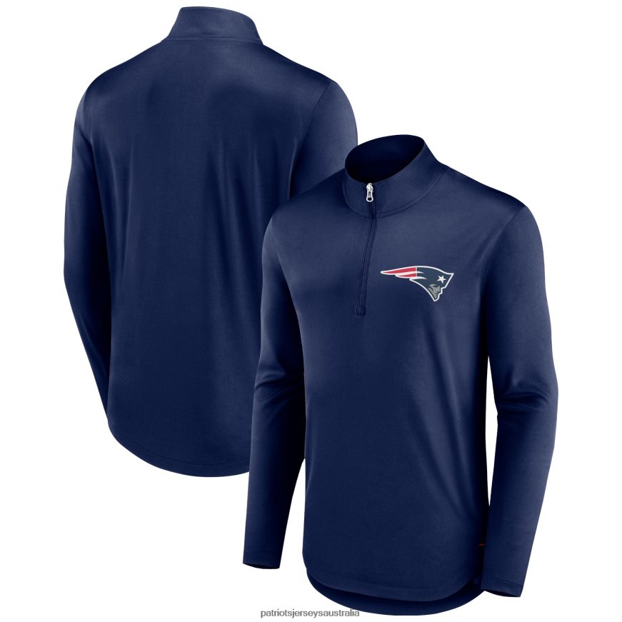 Men Fanatics Branded Navy Tough Minded Quarter-Zip Top ZZ06V2488 Patriots Jersey Clothing