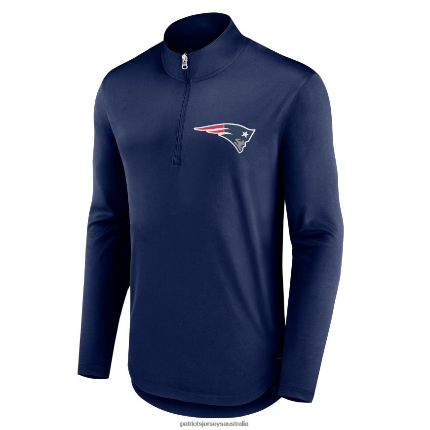 Men Fanatics Branded Navy Tough Minded Quarter-Zip Top ZZ06V2488 Patriots Jersey Clothing