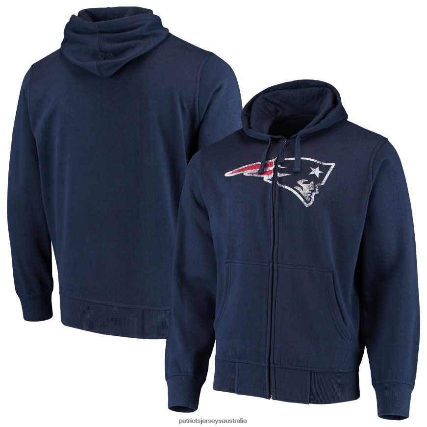 Men G-III Sports by Carl Banks Navy Primary Logo Full-Zip Hoodie ZZ06V2702 Patriots Jersey Clothing