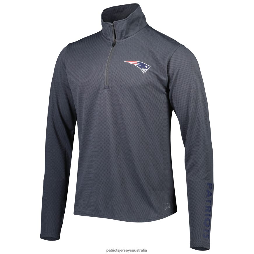 Men MSX by Michael Strahan Charcoal Half-Zip Hoodie ZZ06V2644 Patriots Jersey Clothing