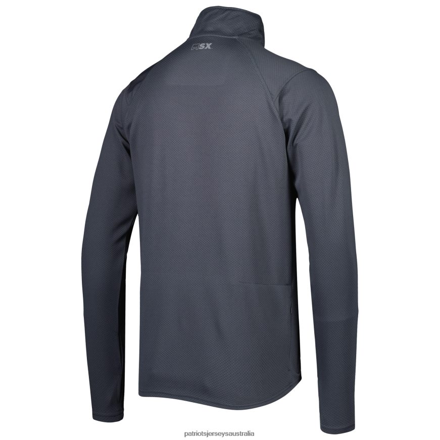 Men MSX by Michael Strahan Charcoal Half-Zip Hoodie ZZ06V2644 Patriots Jersey Clothing