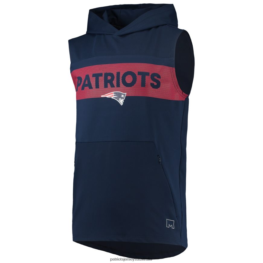 Men MSX by Michael Strahan Navy Active Sleeveless Pullover Hoodie ZZ06V2793 Patriots Jersey Clothing