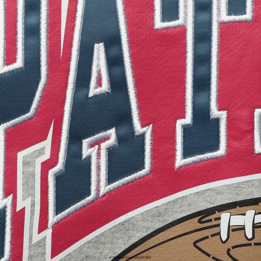 Men Mitchell & Ness Heathered Gray Big & Tall Allover Print Pullover Sweatshirt ZZ06V2689 Patriots Jersey Clothing