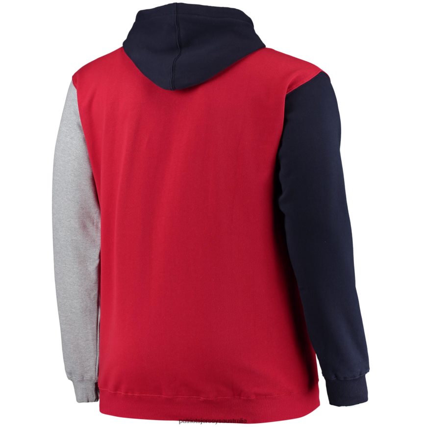 Men Navy/Red Big & Tall Pullover Hoodie ZZ06V2647 Patriots Jersey Clothing
