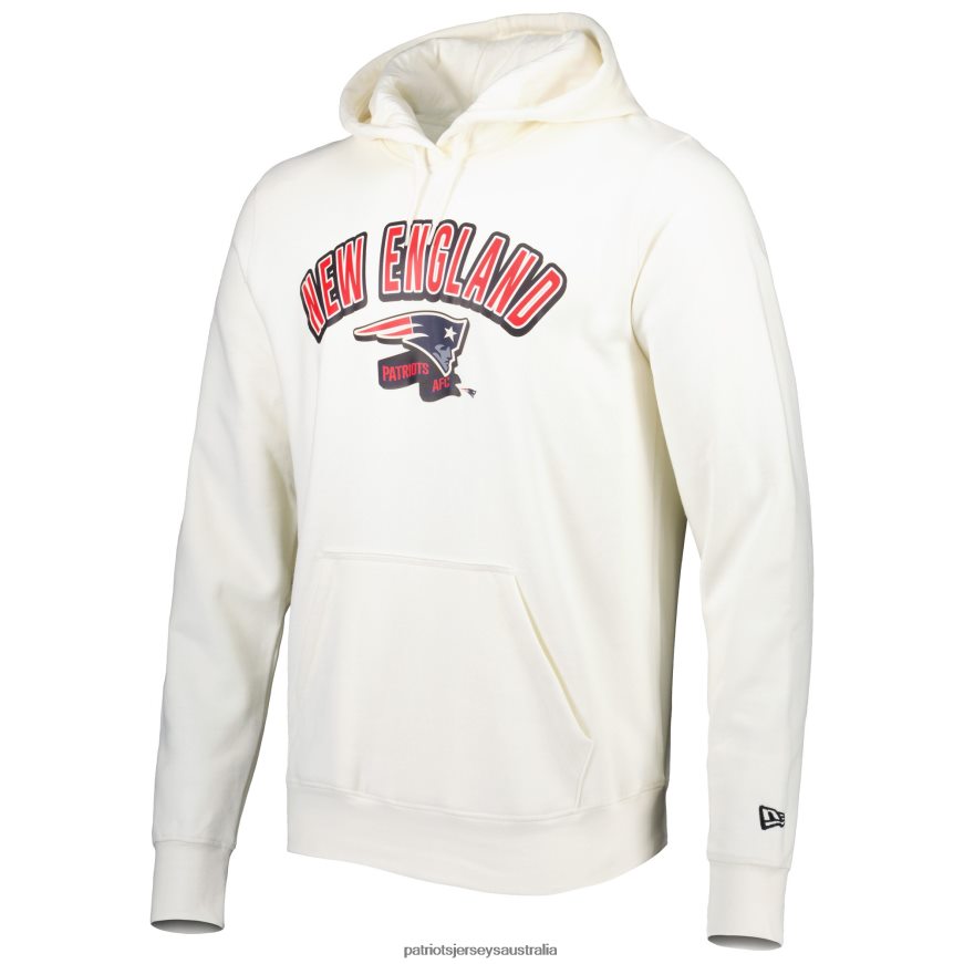 Men New Era Cream Sideline Chrome Pullover Hoodie ZZ06V2601 Patriots Jersey Clothing