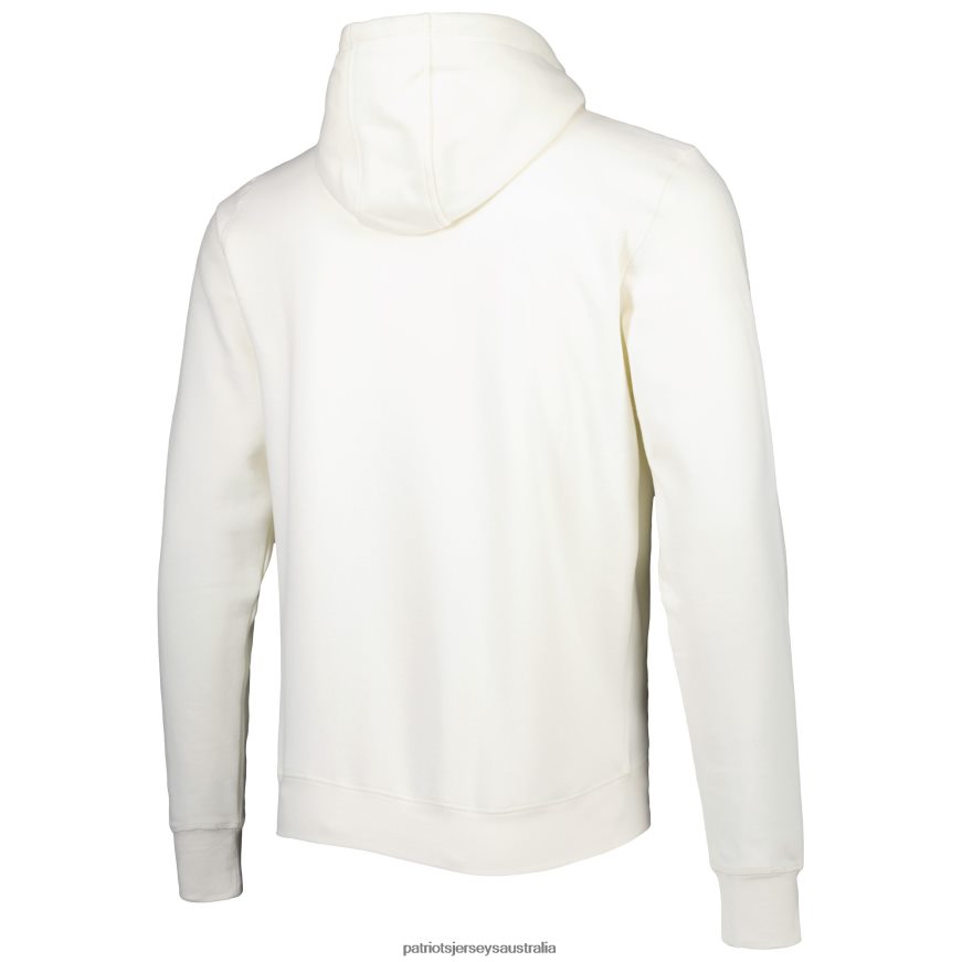 Men New Era Cream Sideline Chrome Pullover Hoodie ZZ06V2601 Patriots Jersey Clothing
