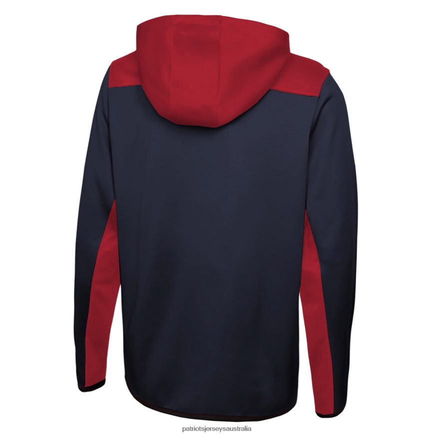 Men New Era Navy Combine Authentic Hard Hitter Pullover Hoodie ZZ06V2773 Patriots Jersey Clothing