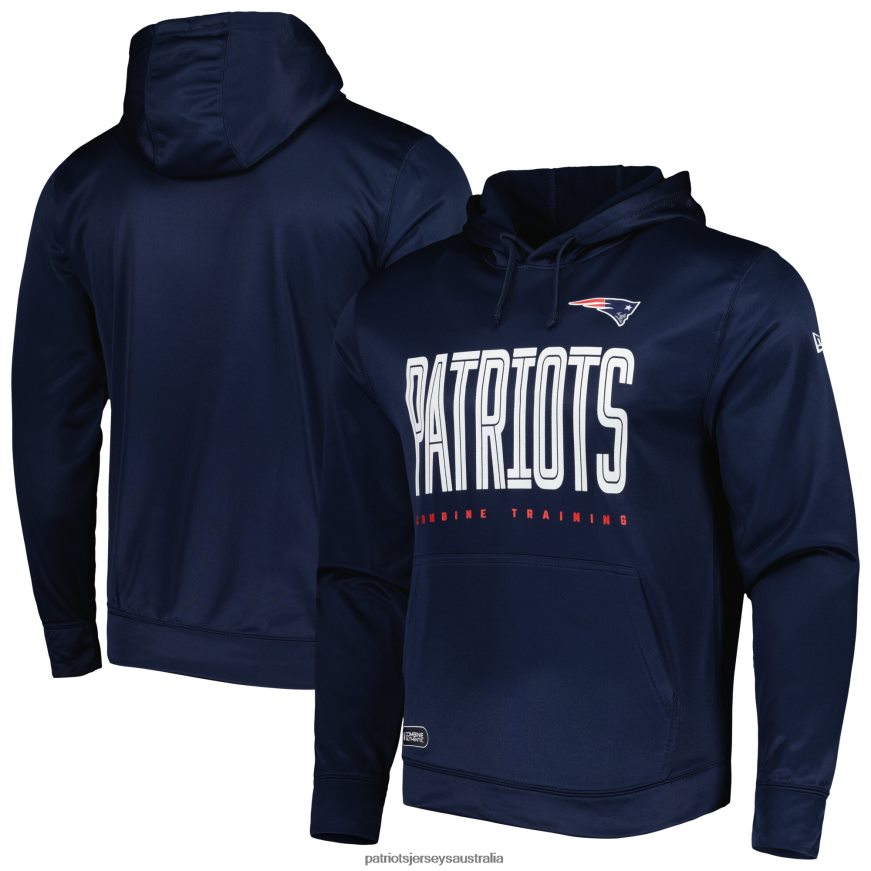 Men New Era Navy Combine Authentic Huddle Up Pullover Hoodie ZZ06V2680 Patriots Jersey Clothing