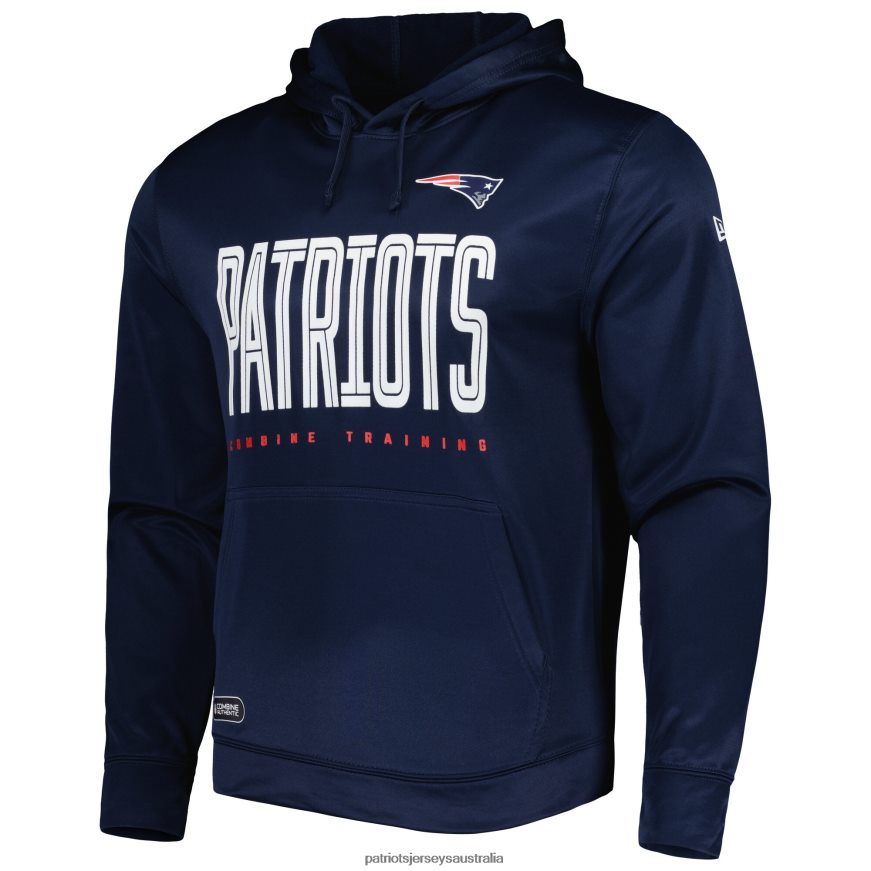 Men New Era Navy Combine Authentic Huddle Up Pullover Hoodie ZZ06V2680 Patriots Jersey Clothing