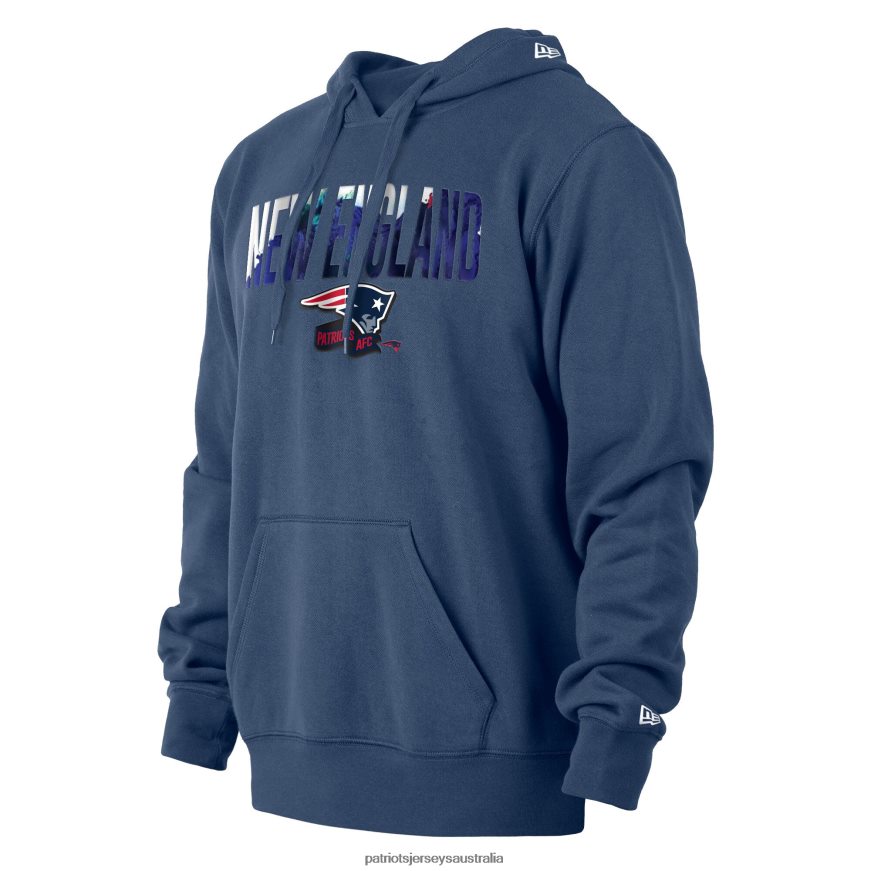 Men New Era Navy Ink Dye Pullover Hoodie ZZ06V2604 Patriots Jersey Clothing
