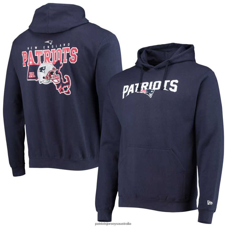 Men New Era Navy Local Pack Pullover Hoodie ZZ06V2659 Patriots Jersey Clothing