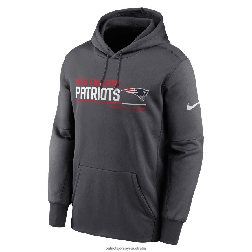 Men Nike Anthracite Prime Logo Name Split Pullover Hoodie ZZ06V2509 Patriots Jersey Clothing