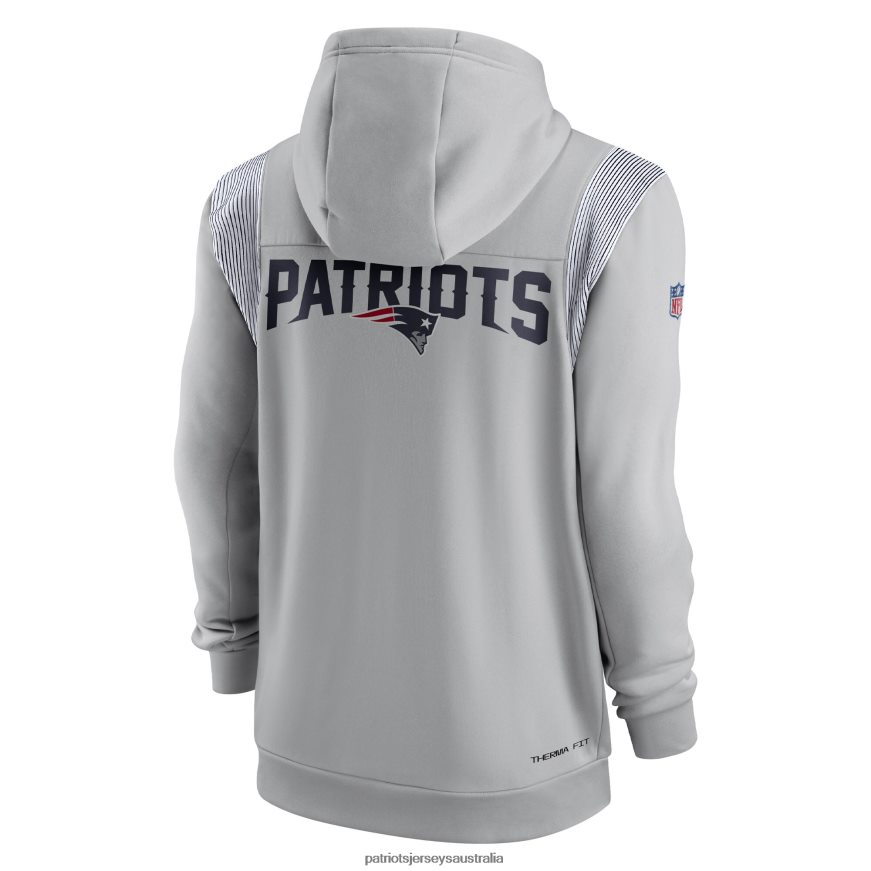 Men Nike Gray Performance Sideline Lockup Full-Zip Hoodie ZZ06V2498 Patriots Jersey Clothing