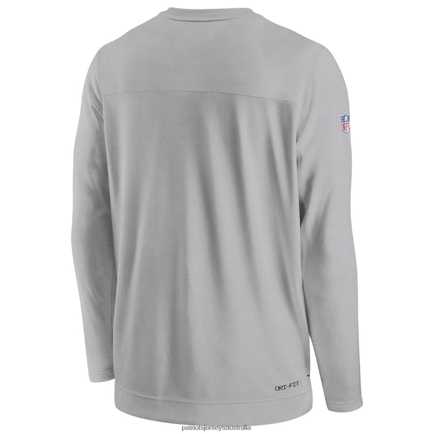 Men Nike Gray Sideline Lockup Performance Long Sleeve T-Shirt ZZ06V2621 Patriots Jersey Clothing