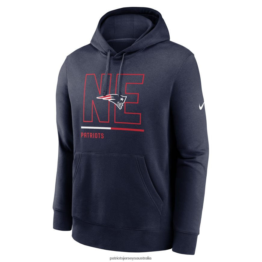 Men Nike Navy City Code Club Fleece Pullover Hoodie ZZ06V2608 Patriots Jersey Clothing