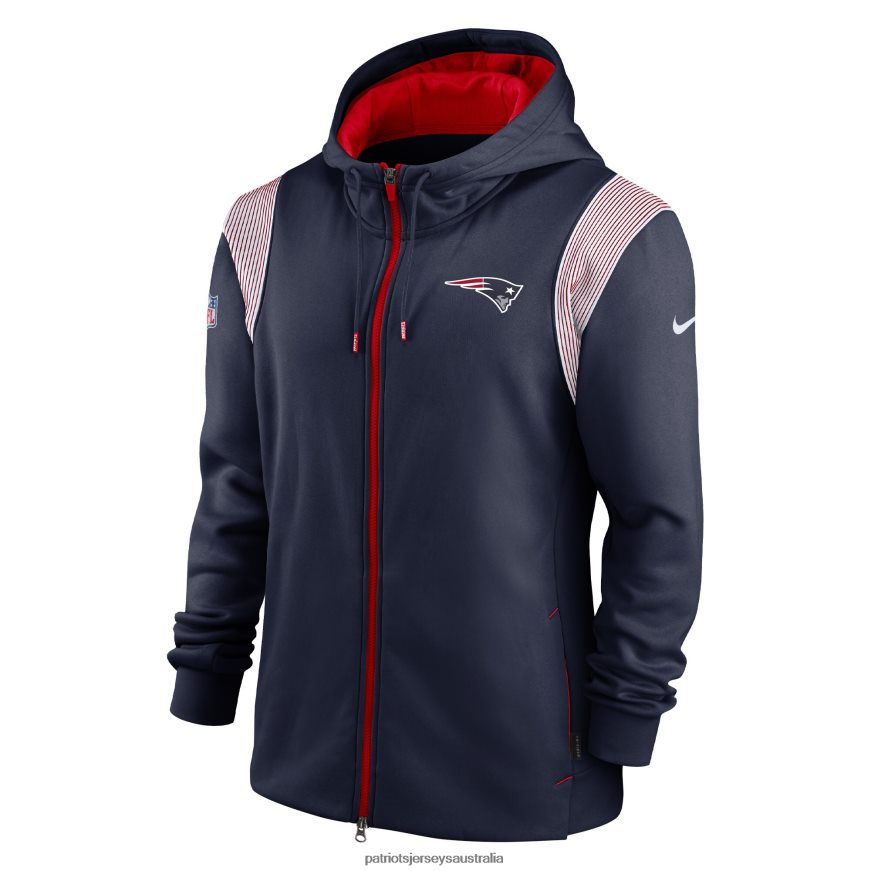 Men Nike Navy Performance Sideline Lockup Full-Zip Hoodie ZZ06V2486 Patriots Jersey Clothing