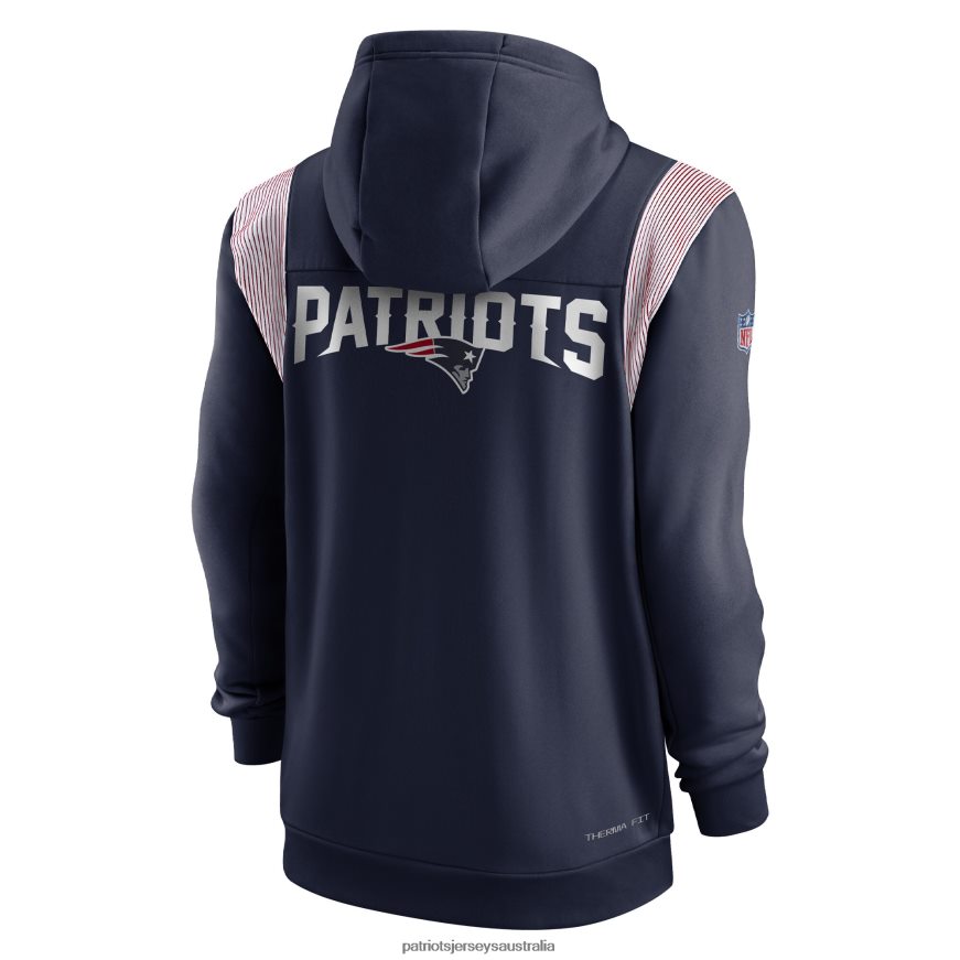 Men Nike Navy Performance Sideline Lockup Full-Zip Hoodie ZZ06V2486 Patriots Jersey Clothing