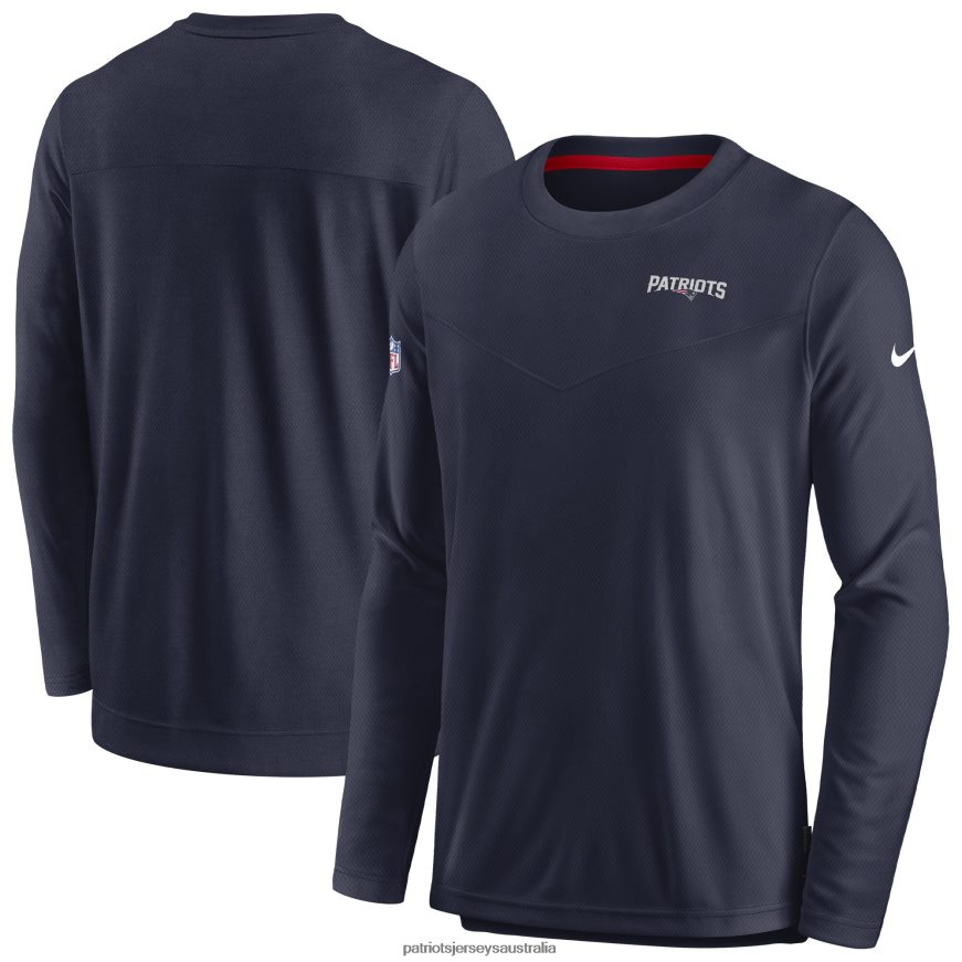 Men Nike Navy Sideline Lockup Performance Long Sleeve T-Shirt ZZ06V2592 Patriots Jersey Clothing