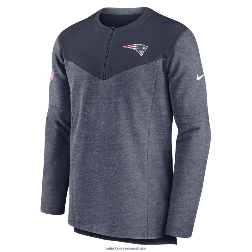 Men Nike Navy Sideline Lockup Performance Quarter-Zip Top ZZ06V2578 Patriots Jersey Clothing