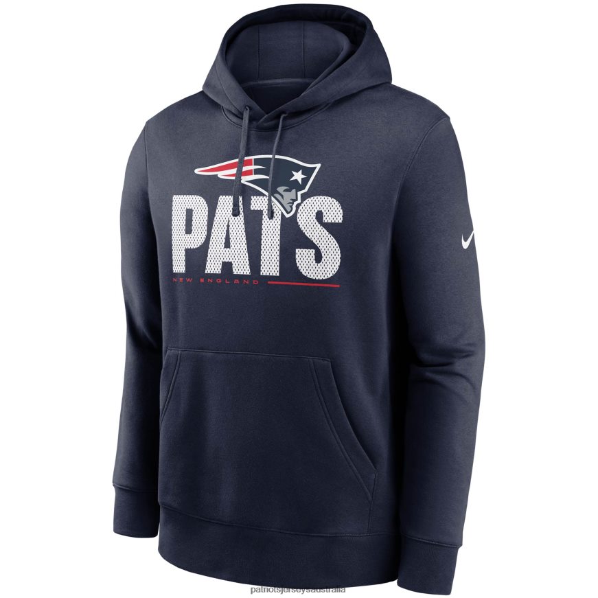 Men Nike Navy Team Impact Club Pullover Hoodie ZZ06V2677 Patriots Jersey Clothing