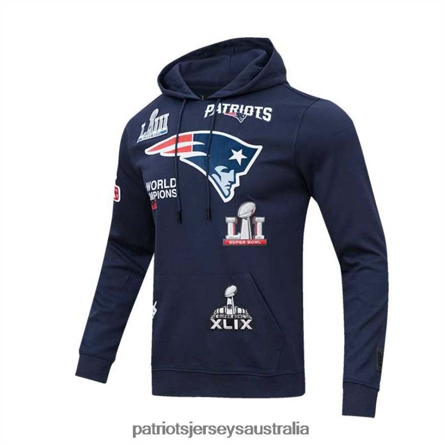 Men Pro Standard Navy 6x Super Bowl Champions Pullover Hoodie ZZ06V2507 Patriots Jersey Clothing