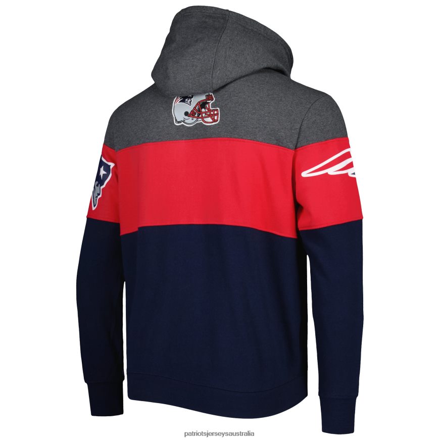 Men Starter Heather Charcoal/Navy Extreme Pullover Hoodie ZZ06V2517 Patriots Jersey Clothing