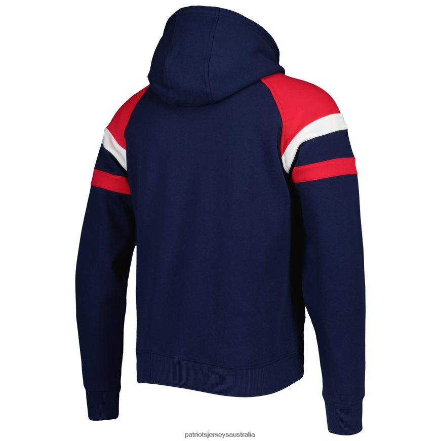 Men Starter Navy Draft Fleece Raglan Pullover Hoodie ZZ06V2577 Patriots Jersey Clothing