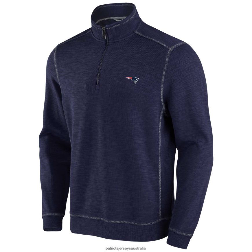 Men Tommy Bahama Navy Tobago Bay Tri-Blend Half-Zip Jacket ZZ06V2527 Patriots Jersey Clothing