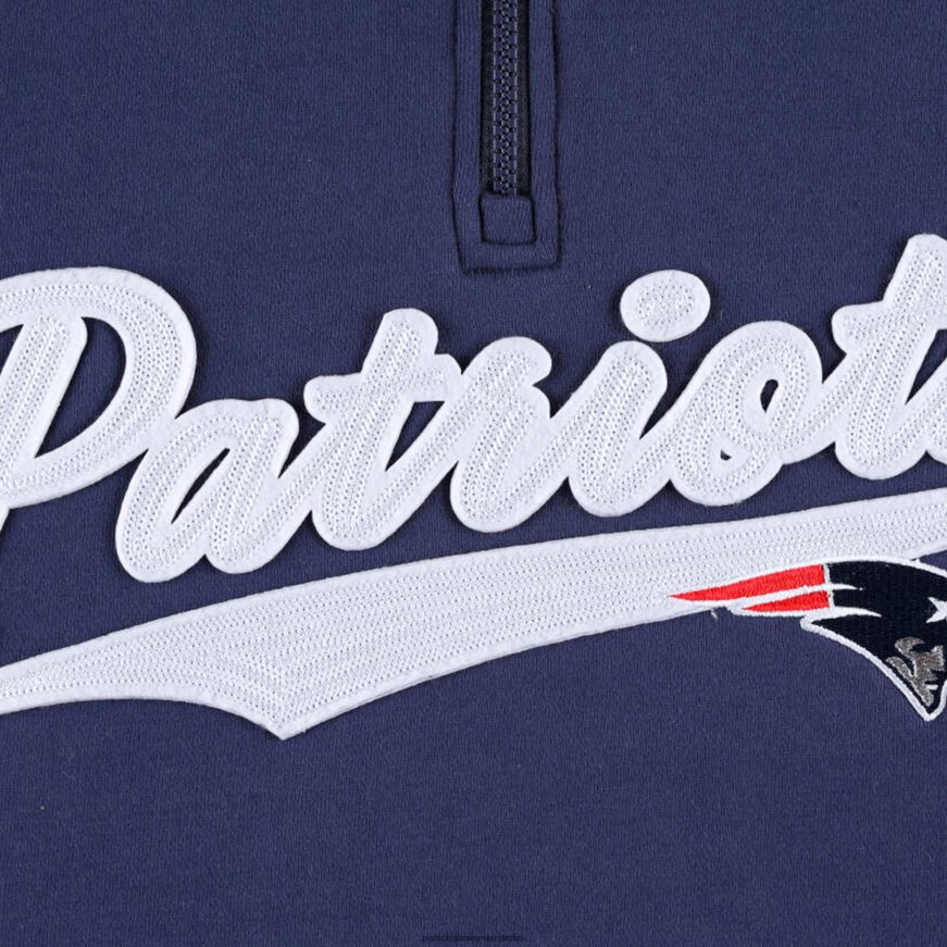 Men Tommy Hilfiger Navy/Red Aiden Quarter-Zip Sweatshirt ZZ06V2678 Patriots Jersey Clothing