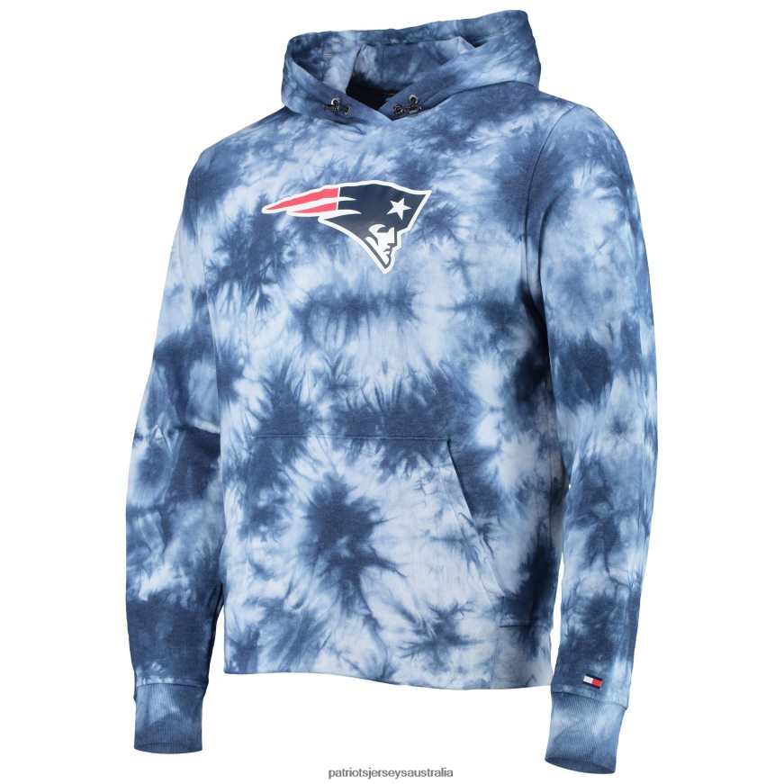 Men Tommy Hilfiger Navy Stanley Tie-Dye Pullover Hoodie ZZ06V2743 Patriots Jersey Clothing
