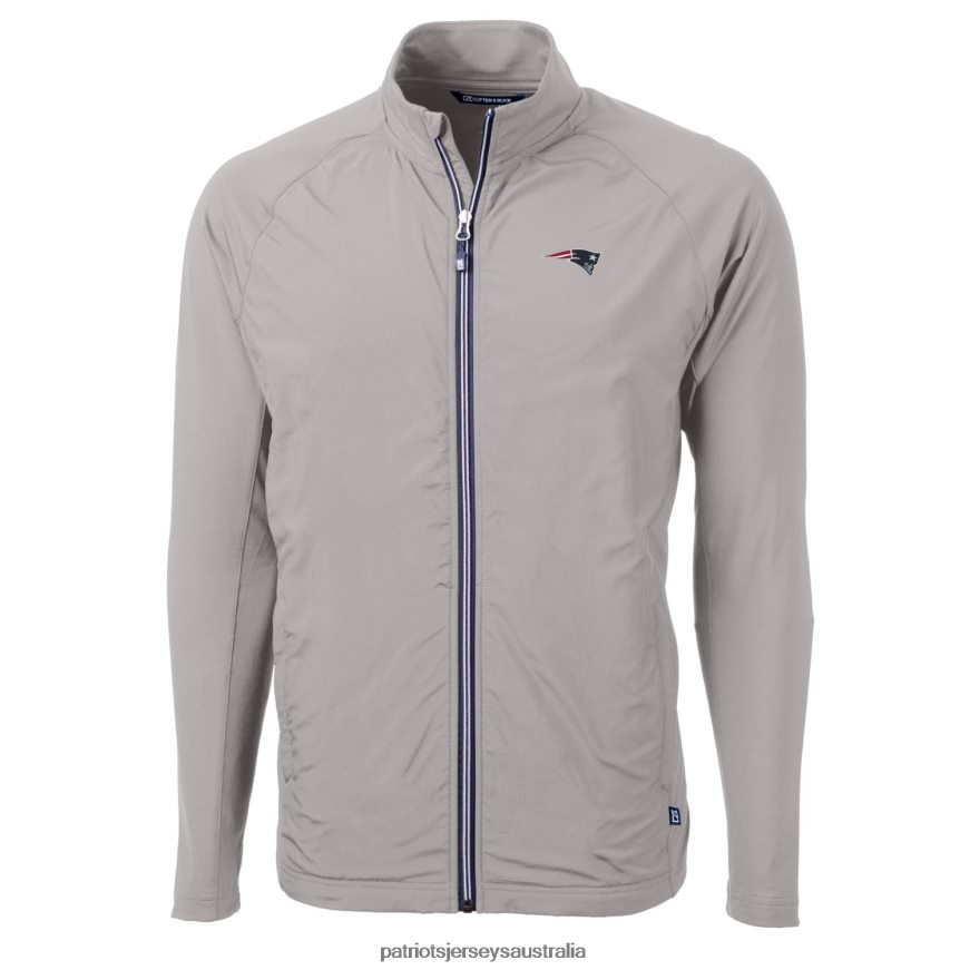 Men Cutter & Buck Gray Big & Tall Adapt Eco Knit Full-Zip Raglan Jacket ZZ06V22106 Patriots Jersey Clothing
