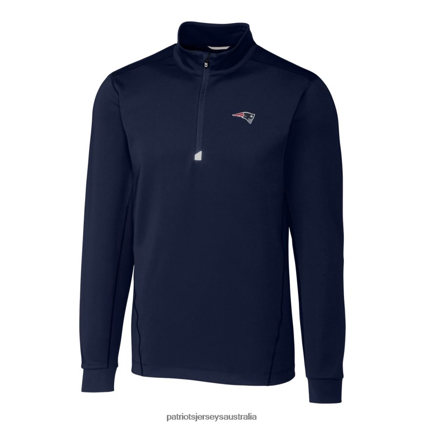 Men Cutter & Buck Navy Big & Tall Traverse Half-Zip Pullover Jacket ZZ06V22104 Patriots Jersey Clothing
