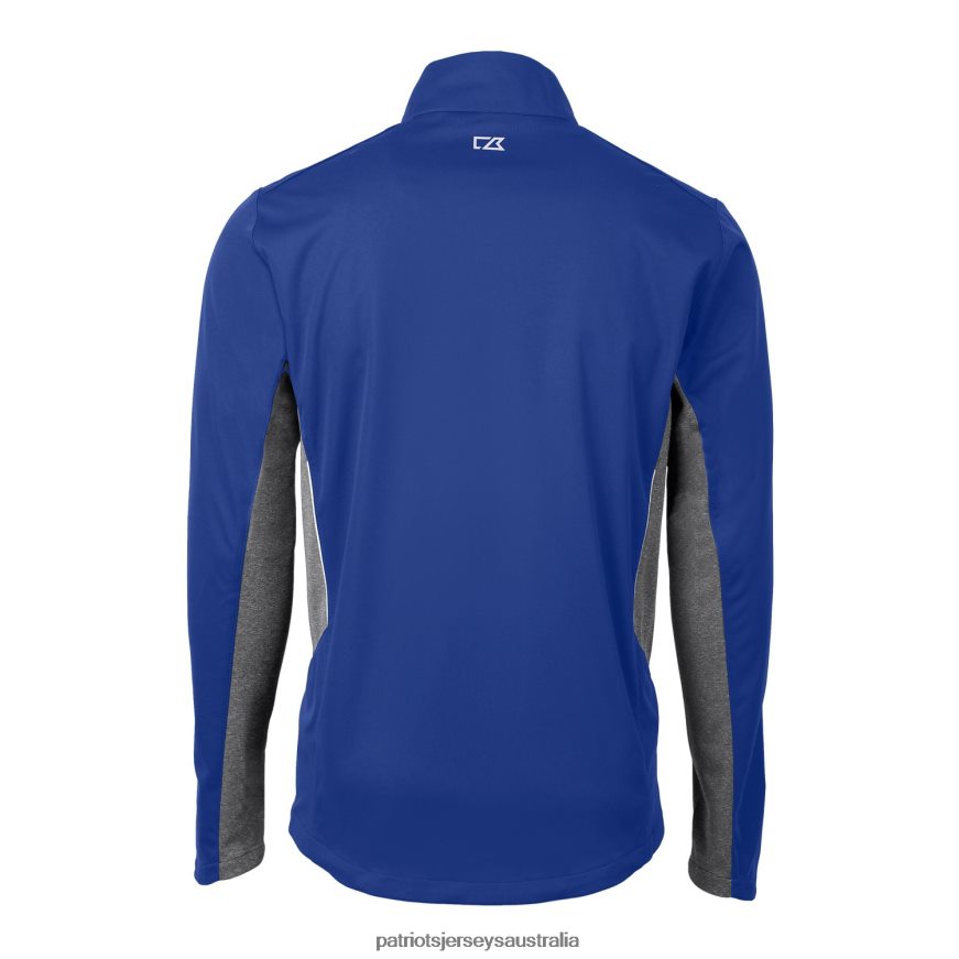 Men Cutter & Buck Royal Throwback Logo Navigate Softshell Big & Tall Full-Zip Jacket ZZ06V22126 Patriots Jersey Clothing