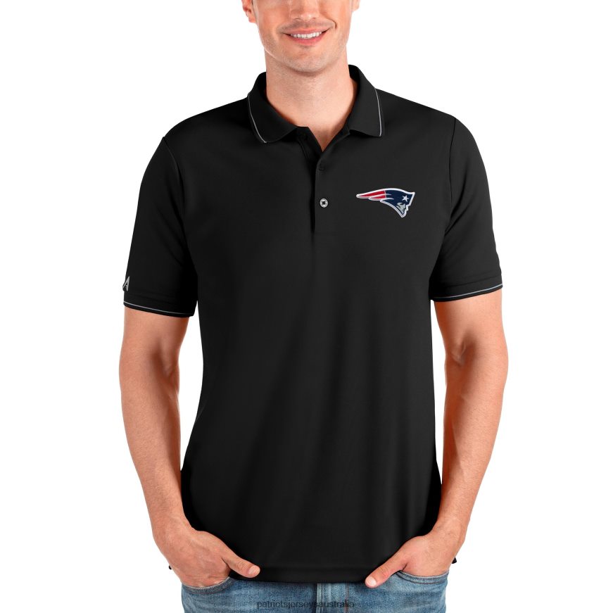 Men Antigua Black Affluent Polo ZZ06V21343 Patriots Jersey Clothing