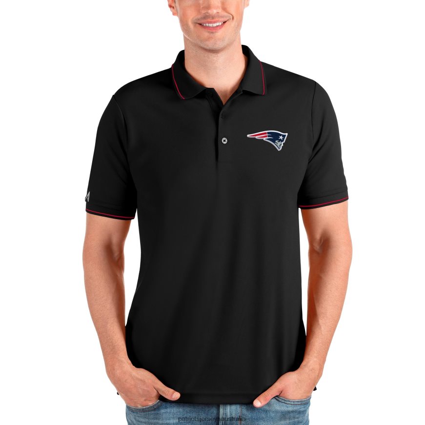 Men Antigua Black Affluent Polo ZZ06V21385 Patriots Jersey Clothing
