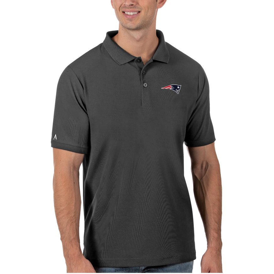 Men Antigua Charcoal Legacy Pique Polo ZZ06V21609 Patriots Jersey Clothing