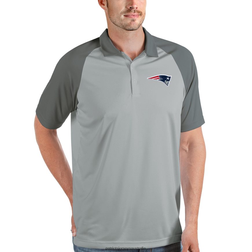 Men Antigua Gray/Steel Nova Polo ZZ06V21495 Patriots Jersey Clothing