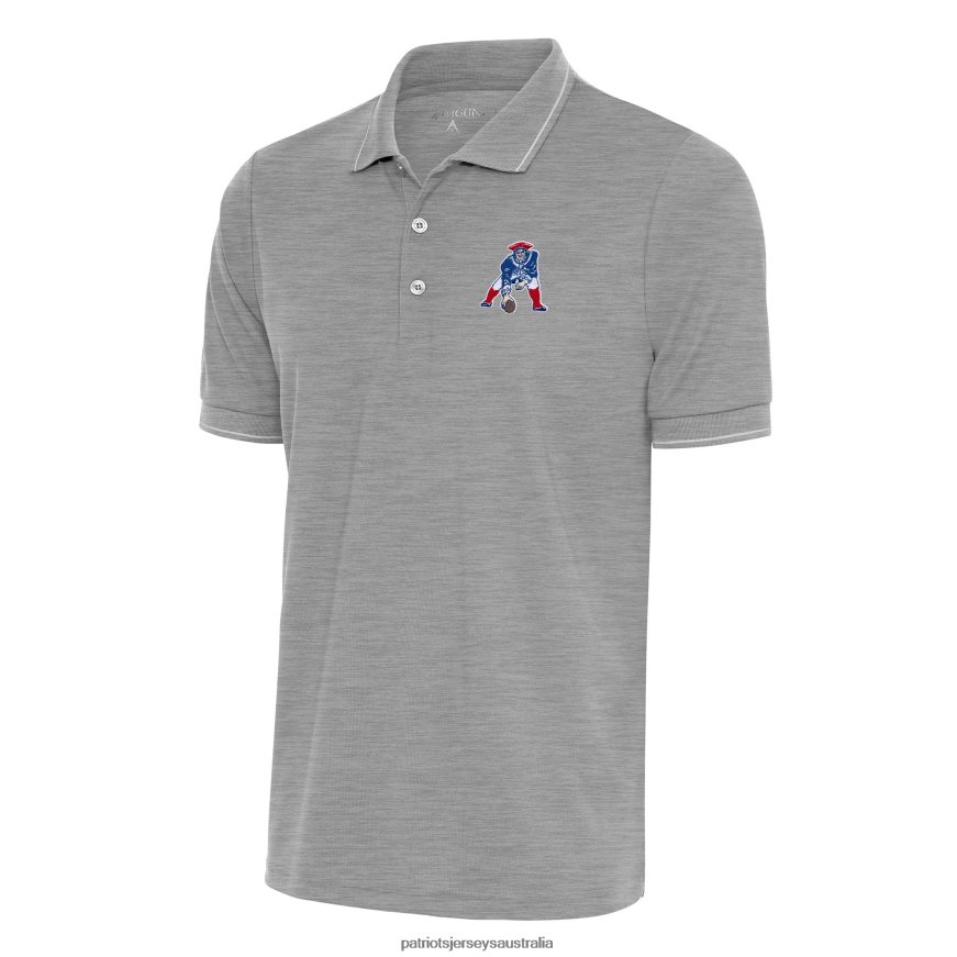 Men Antigua Heather Gray Team Logo Throwback Affluent Polo ZZ06V21273 Patriots Jersey Clothing