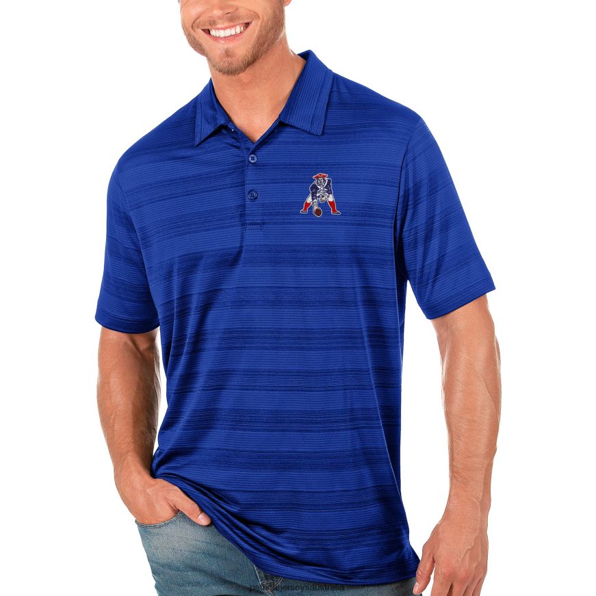Men Antigua Royal Throwback Compass Polo ZZ06V21463 Patriots Jersey Clothing