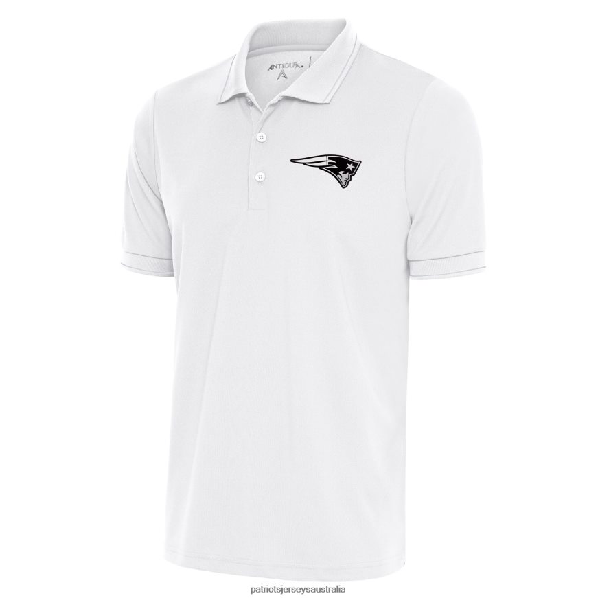 Men Antigua White Metallic Logo Affluent Polo ZZ06V21607 Patriots Jersey Clothing