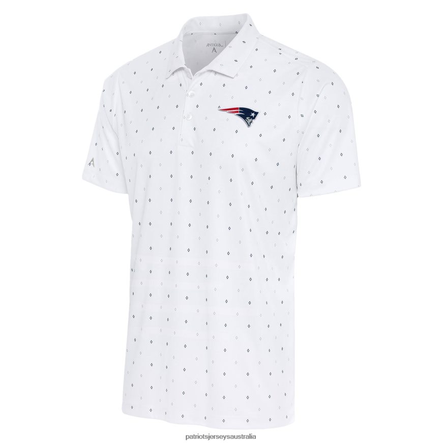 Men Antigua White/Navy 19th Hole Polo ZZ06V21414 Patriots Jersey Clothing