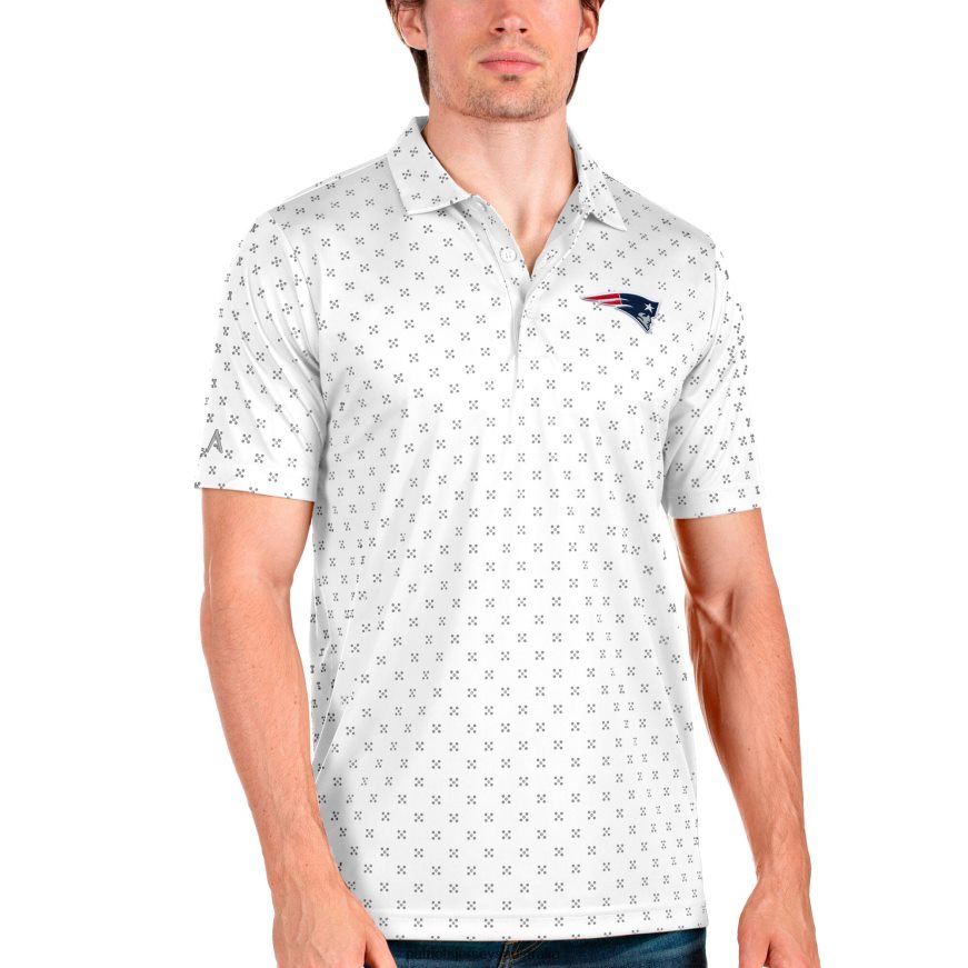 Men Antigua White Spark Polo ZZ06V21476 Patriots Jersey Clothing