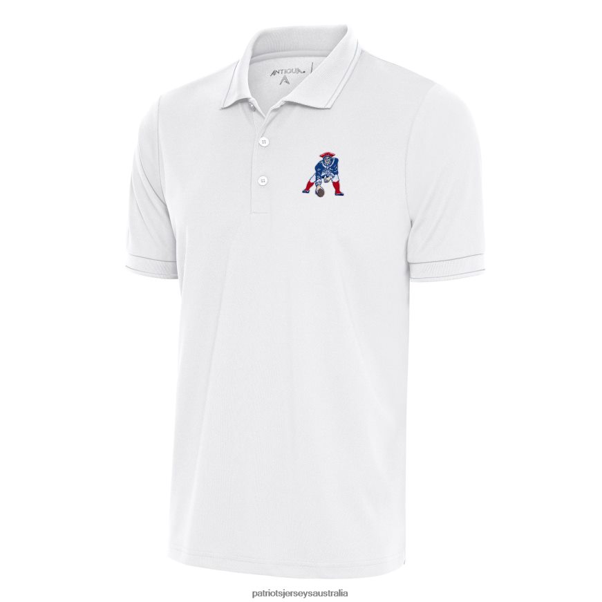 Men Antigua White Team Logo Throwback Affluent Polo ZZ06V21272 Patriots Jersey Clothing