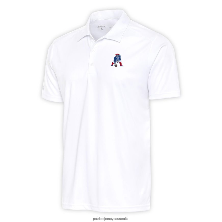 Men Antigua White Team Logo Throwback Big & Tall Tribute Polo ZZ06V21459 Patriots Jersey Clothing