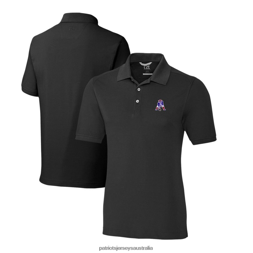 Men Cutter & Buck Black Advantage Tri-Blend Pique Big & Tall Throwback Polo ZZ06V21569 Patriots Jersey Clothing