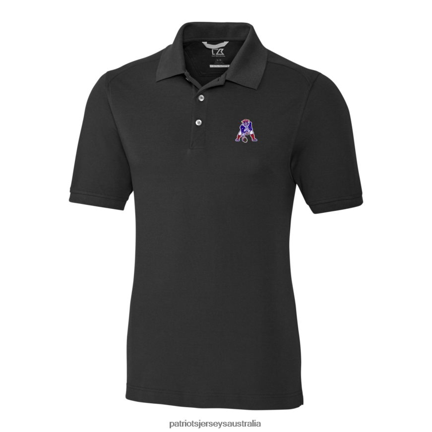 Men Cutter & Buck Black Advantage Tri-Blend Pique Big & Tall Throwback Polo ZZ06V21569 Patriots Jersey Clothing